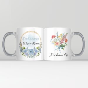 Kubek z szarym uchem i rantem - Dzień Dziadka