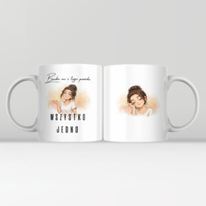 Kubek z napisem „Bardzo mi z tego powodu…''-330 ml